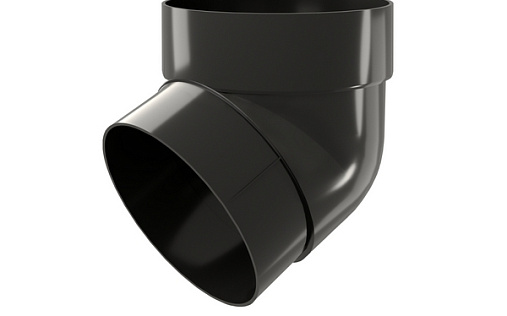 Колено круглой трубы 67° градусов ПВХ Grand Line Дизайн 135/90 RAL 9005